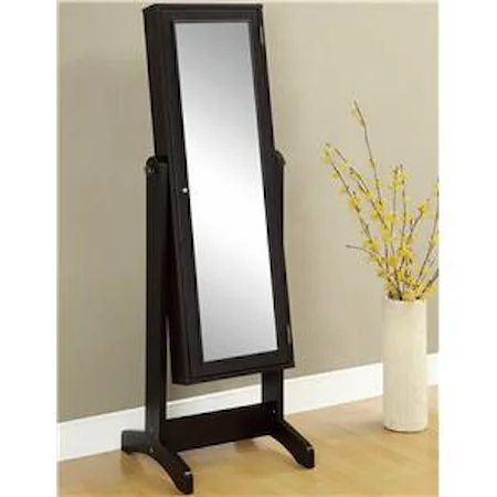 Swivel Mirrored Jewelry Cheval with Storage